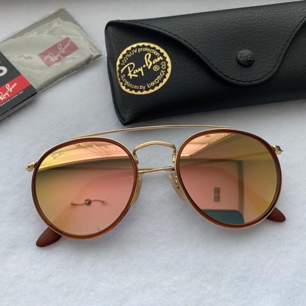 Rayban double bridge round sunglasses